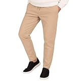 MIZAYA Men's Drawstring Pants Lycra Bengalin Pants - Fashion Casual Shorts with Side Pockets - Youth and Men Outdoor Sports Shorts (Beige, L)