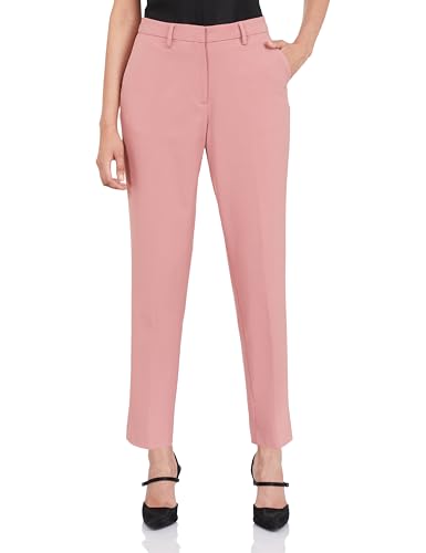 Symbol Premium Women's Slim Fit 4-Way Stretch Formal Trousers (Flexi-Waist | Easy Care | Desk-to-Dinner) (Available in Plus Sizes) (SBP-SS24-WTR-509_Rose_34)