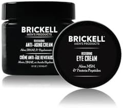 Brickell Men's Ultimate Anti-Aging Routine, Anti-Wrinkle Night Face Cream and Eye Cream to Minimize Puffiness, Wrinkles, Dark Circles, Under Eye Bags, Natural and Organic (Unscented)