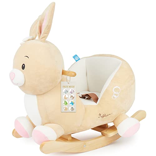 Bieco Plüsch Schaukeltier Hase Hopsi, 60 cm | Kinder Schaukelstuhl mit...
