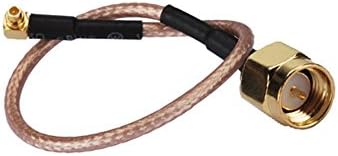 DHT Electronics RF coaxial Coax Cable Assembly SMA Male to MMCX Male Right Angle 6''