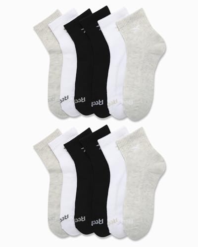 Image of Reebok Womens Quarter Socks 12 Pack Moisture Wicking Athletic Socks