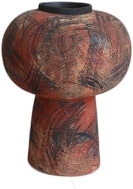 Vase céramique artisanal rétro CLSDRZC pour fleurs séchées et décoration salon