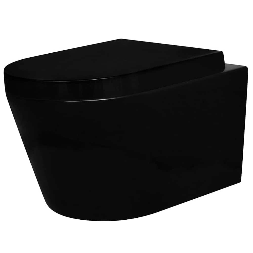 Narzędzia domowe - wisząca ceramiczna toaleta toaleta łazienka czarna z ukrytym cysterną