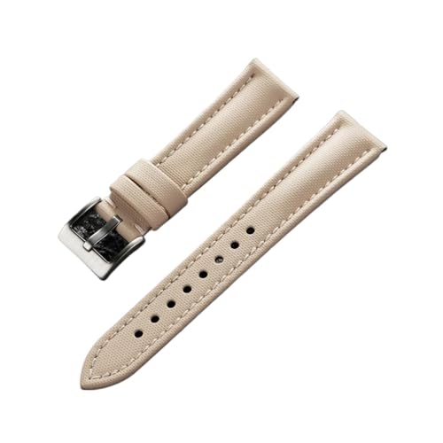 GTNU07 �h���Z�C���N���X�E�H�b�`�o���h �i�C�����L�����o�X�X�g���b�v 18/19/20/21/22mm(Beige-Beige,19mm,With Silver Buckle)