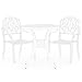 vidaXL Ensemble de Bistro 3 pcs Salon de Jardin Table et Chaises de Terrasse Meubles de Balcon Mobilier de Patio Extérieur Aluminium Coulé Blanc