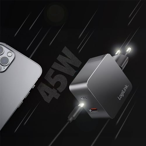 Cargador para viajar con portátil y móvil con dos puertos USB LogiLink 3