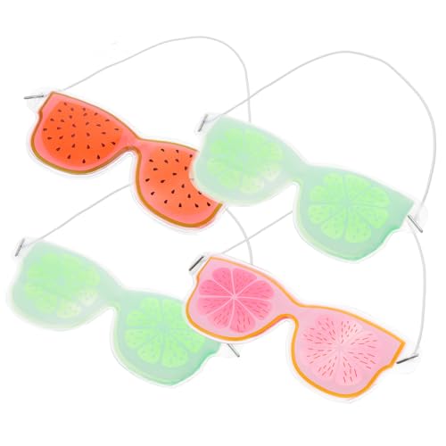 NOLITOY 4 Piezas Antifaz Gel Hielo eye mask for sleeping siesta con los ojos vendados Máscara de ojos de gel de hielo máscara de ojos de hielo refrescante cubre ojos de polivinilo
