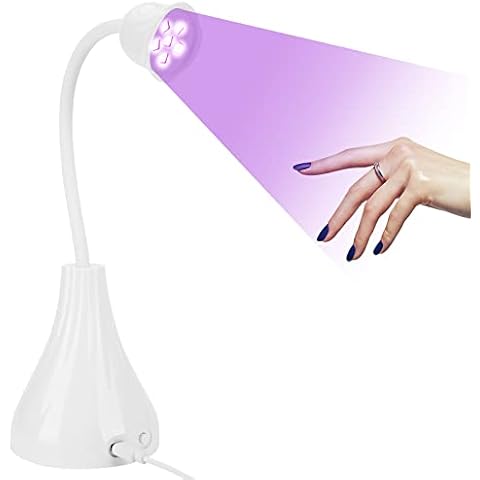 Holres UV Nail Lamp,18W LED Nail Lamp Nail Dryer Quick Drying Nail Gel Curing Lamp with 60s Timer Portable 360° Rotation UV Lamps for Gel Nails Home Nail Salon (White) Cover