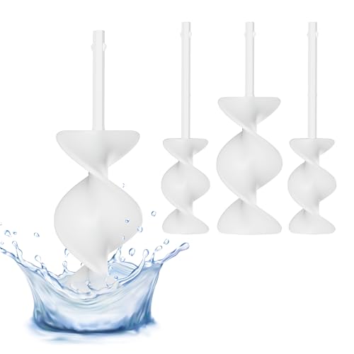 Resiners Resin Mixer Paddles for Auto Mixing, 4pcs Spiral Silicone Paddles, Epoxy Mixer Replacement, Electric Stirrer Drill Attachment for Resin Casting, Silicone, Paint Mixing