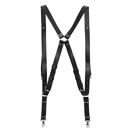 iixpin Unisex Leder Harness Kameragurt Punk Gothic Style Kamera Schultergurt mit Double Schulterriemen Criss Cross… – Bild 5