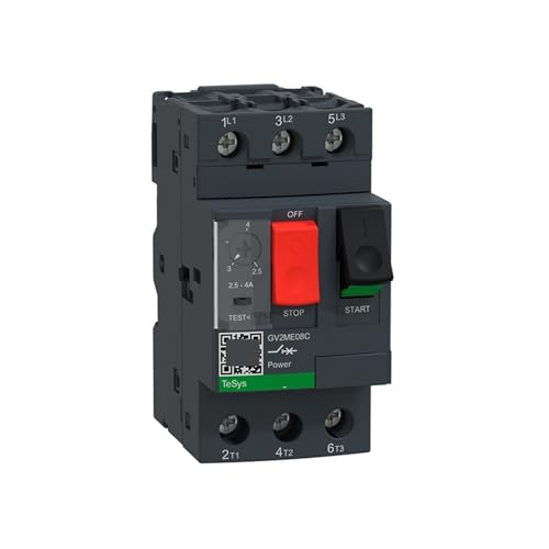 Disyuntor de motor GV2-ME08C contra sobrecargas interruptor protector 2.5-4.0A con pulsador