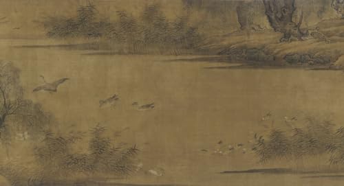 Peinture poster impression tableaux graffiti art mural oiseaux étang Ming