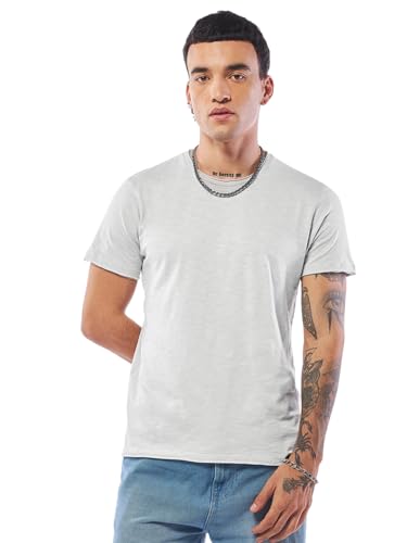 Image of Bewakoof Men's 100% Cotton Solid Regular Fit Half Sleeve Round Neck T-Shirt | Bewakoof Air 1.0 | Tshirt for Men Cotton| Casual Wear | Street Wear