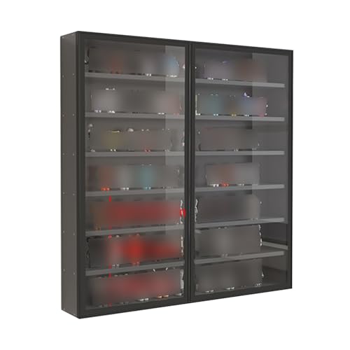 Vitrina de pared de 4/5/6/7 niveles, color negro, para figuras y coleccionables, ideal para sala de estar o dormitorio, dimensiones (largo x ancho x alto) 80 x 12,5 x 93 cm