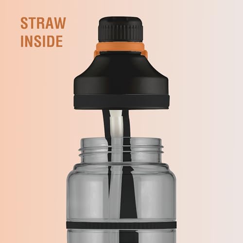Image of MILTON Fuel 1000 Sipper Water Bottle 1 Litre | BPA Free Plastic Water Bottle for Adults | 100% Leak Proof | Removable Straw | Gym Bottle | Sports & Office Use | 997ml, Black