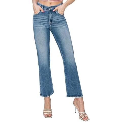 SALT TREE Risen Jeans - High Rise Slim Straight Jeans - RDP5647 Cover