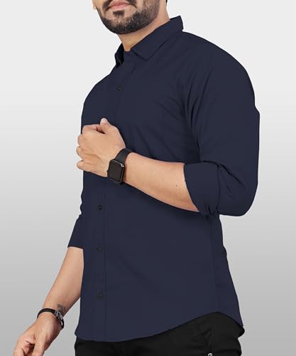 Image of Men's Cotton Full Sleeve Shirt | Regular Fit Casual & Formal Wear with Patch Pocket