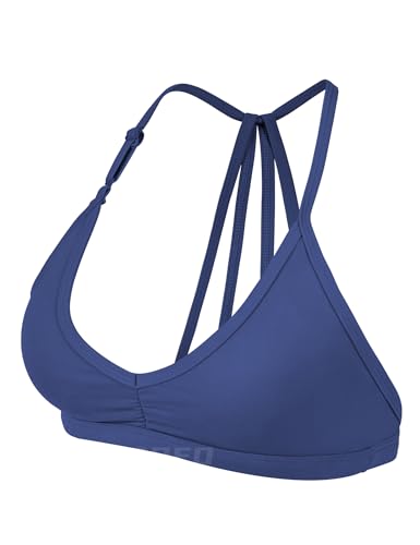 Image of YEOREO CoreFlex Workout Sports Bras for Women Padded Strappy Open Back Gym Bra Light Impact Criss Cross Yoga Crop Top