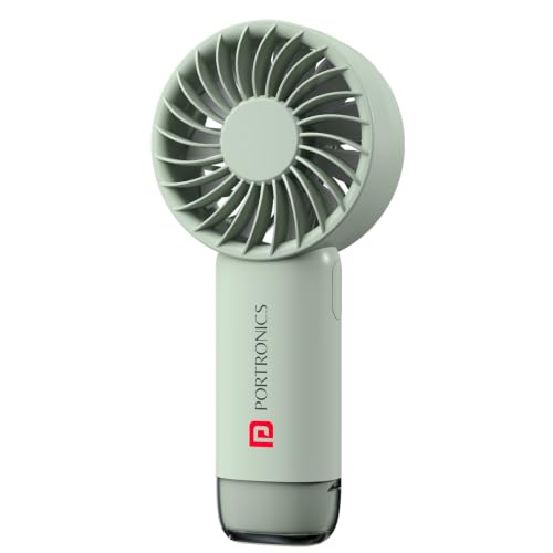 Image of Portronics Toofan Mini 2 Rechargeable Personal Hand Fan with 4000mAh Battery, Up to 6000 RPM High-Speed Airflow, 5 Speed Levels, BLDC Motor, Type-C Charging, For Travel, Office, Makeup & Outdoor