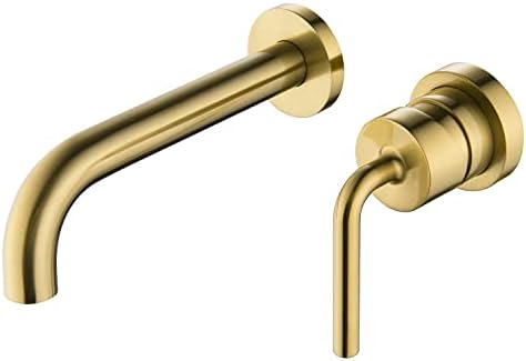Modern Single Lever Wall Mount Bathroom Faucet,Wall-Mounted Brushed ...