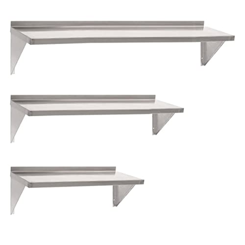 Displaypro Stainless Steel Shelf for Commercial Kitchens, Home, Clean Room (1, W900 x D300)