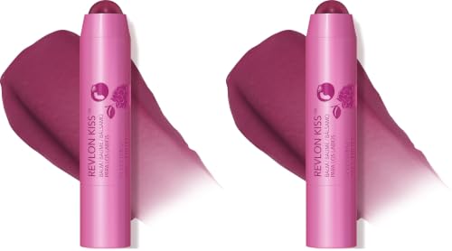 Revlon Lip Balm, Kiss Tinted Lip Balm, Face Makeup with Lasting Hydration, SPF 20, Infused with Natural Fruit Oils, 035 Berry Burst, 0.09 Oz (Pack of 2) - image 1