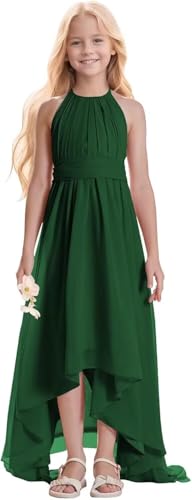 Halter Junior Bridesmaid Dresses Chiffon Flower Girl Dress for Wedding Pageant Formal Dresses for Girls