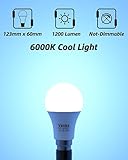 Vanke Bayonet Light Bulb, 13w (100w Equivalent), 6000K Cool White, B22 LED Bulbs, Non-Dimmable, 1200 Lumen, Pack of 3 - Image 2