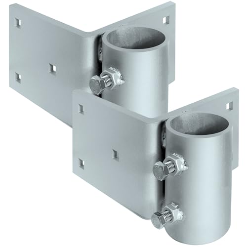 Stationary Dock Heavy Duty Leg Pipe Holder, Hardware for Dock Outside Corner & Side,Floating Boat Dock Pipe Brackets Sleeve Holder for Dock Pole Post,7/16" Holes for 3/8" Carriage Bolts
