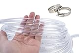 JUNZHIDA Clear Vinyl Tubing Flexible PVC Tubing, Hybrid PVC Hose, Lightweight Plastic Tubing, by 3/8