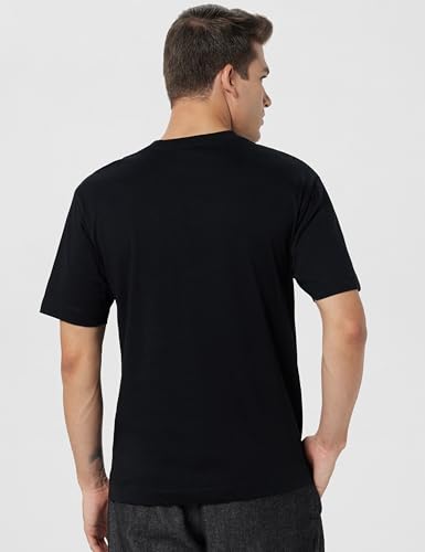 Image of Allen Solly Men's Cotton T-Shirt | Drop Shoulder | Chest Print | Regular Fit | Casual Streetwear Style