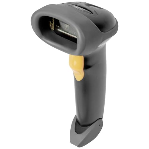 DIGITUS Scanner de Codes à Barres 1D - Bidirectionnel à Main - 200 balayages/s - 30 cm de Distance de Balayage - câble de 2 m USB-RJ45 - IP54 - Codes à Barres: EAN, UPC, Code-39, ... - Noir/Gris