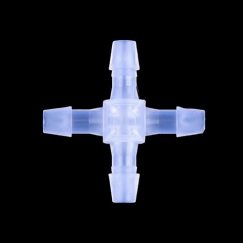 20 PCS 4-Way Barbed Fitting - 4-Port Barbed Manifold Adapter & Hose Connector for Lab, Medical, and Aquarium...