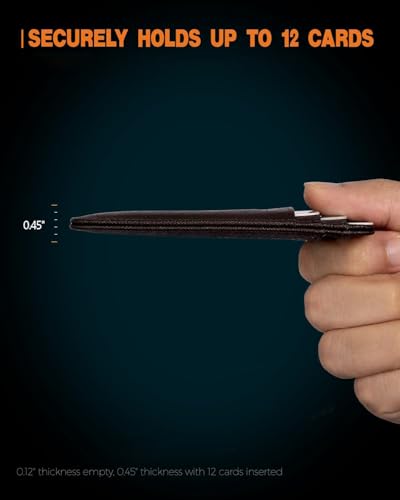 Image of RUNBOX Slim Minimalist Front Pocket RFID Blocking Leather Wallets for Men and Women Card Holder Wallets Gifts for men