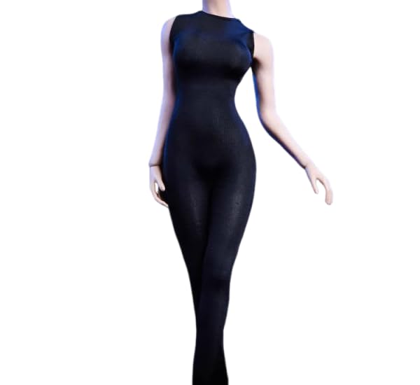 Combinaison sans manches noire 1/6 pour tenue de poupée féminine AMITD