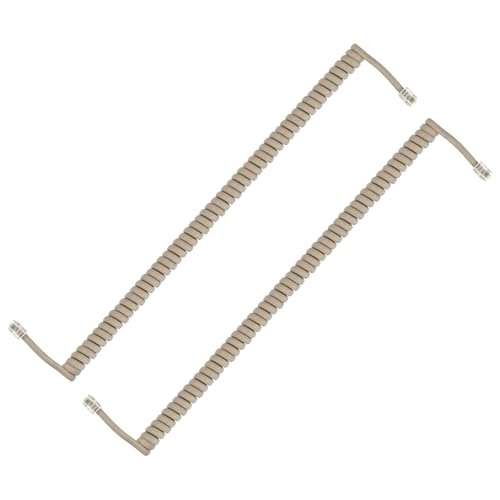 PATIKIL 2 Cavi Telefonici Per Telefoni Fissi, 1.8 Metri (Arrotolati 0.3 Metri) RJ9/RJ10 4P4C Cavo Universale Per Telefono Fisso Accessorio Per Apparecchio Telefonico, Champagne Gold