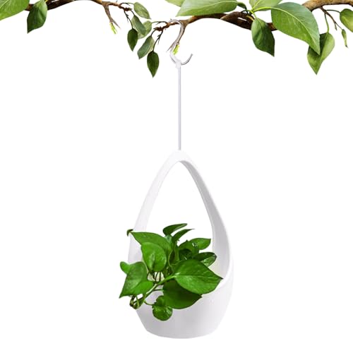 Macetas colgantes – Decoración de jarrón de pared en forma de lágrima, macetas colgantes al aire libre, jarrón decorativo de pared, elegante diseño de lágrima, para el hogar, techo, balcón, jardín