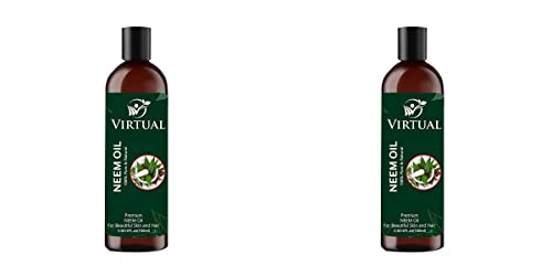 Image of VIRTUAL Pure Neem Essential Oil For Stronger Hair, Body Skin Care, Moisturizing Dry Skin, Eyelash & Nails Cold Pressed Oil With No Mineral & Silicones