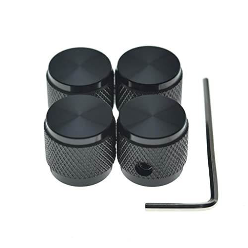 Lot de 4 boutons de potentiomètre universels en aluminium pour guitare, basse, pédale d’effet, ampli Noir 17 mm de… - Les Beatles, Paul McCartney, John Lennon, RIngo Starr, George Harrison Lot de 4 boutons de potentiomètre universels en aluminium pour guitare, basse, pédale d'effet, ampli Noir 17 mm de…