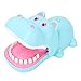 Hippo Teeth Toys Spiel für Kinder Classic Biting Finger Dentist Games Lustiges Brettspiel für 4 5 6 7 8 Jahre alte Jungen M?dchen Erwachsene(Blau)