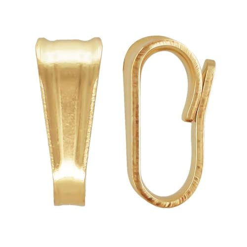 10pcs Adabele Real 1/20 14K Gold Filled Locket Bail Clasp Tiny Small Pendant Connector Snap On Clip Non Tarnish for DIY Craft Jewelry Makings JK5-A1