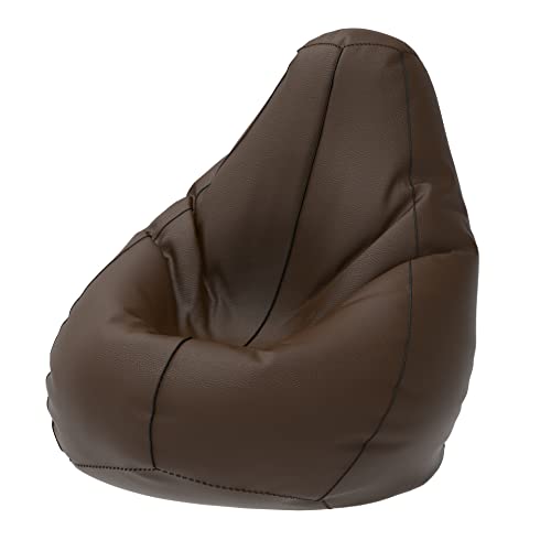 Image of ComfyBean - XXXL - Piping Bean Bag with Beans Filled - for Adults - Max User Height : 5 Ft. - Max User Weight : 60 Kgs - Prefilled Bean Bags (Brown Black)