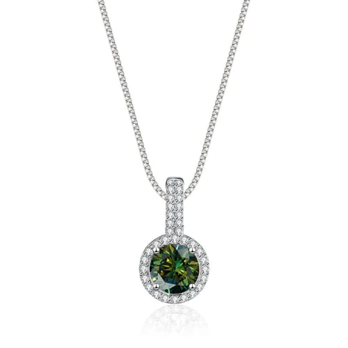 Collier Moissanite D 1CT : éclat diamanté certifié en jaune, bleu ou rose pour femme élégante