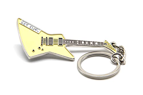 Gifticuffs JamesHetfield-Metallica replica gitaar metalen sleutelhanger EET FUK sticker, Crème, Eén maat