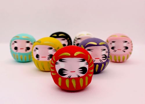 Set de 7 Muñecos Daruma EDOYA Multicolor miniatura 7