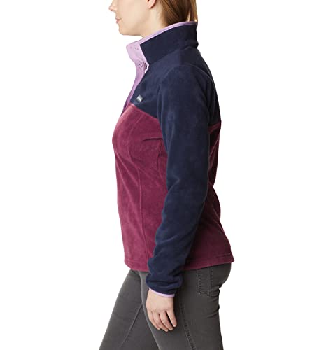 Image of Columbia Womens Benton Springs Half Snap II Pull Over Fleece Jacket, Dark Stone /Canoe /Vintage Blue, 3X