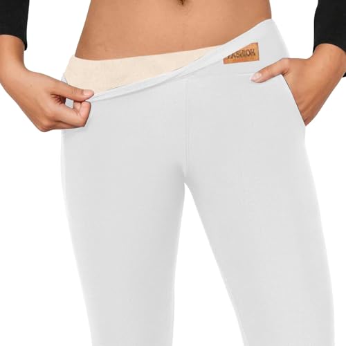Pantalones de yoga para mujer elásticos con forro polar térmico y grueso 3