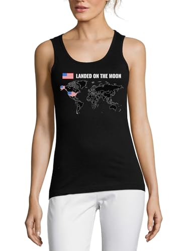 Débardeur femme humour lune en coton noir idéal pour vos terrasses de l'été