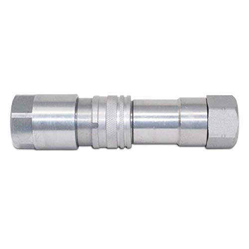 Image of Flat Face Connect Under Pressure Hydraulic Quick Connect Coupler Set, 1 /2″ NPT Thread (Pack of 2)